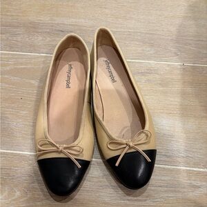 Jeffrey Campbell Black and Tan Flats